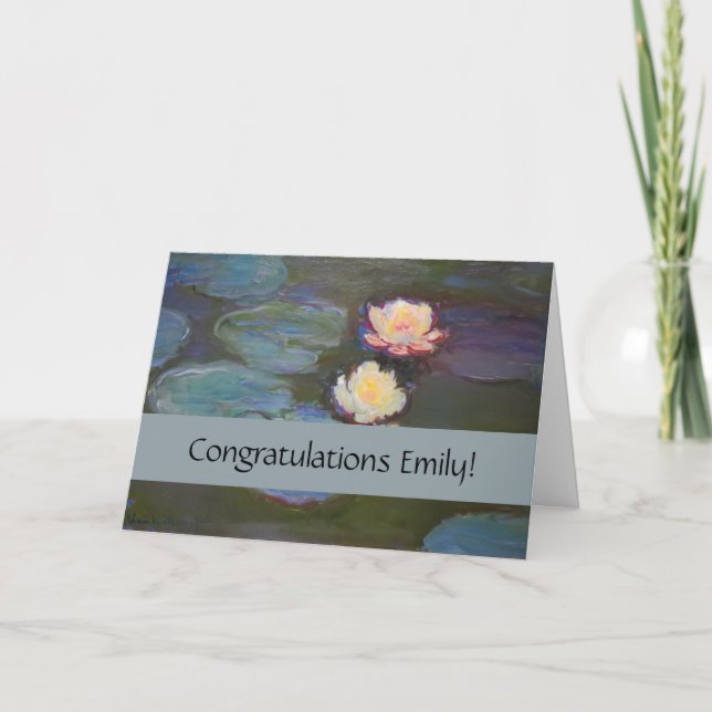 Tarjeta Pintado de naves acuáticas de Monet Water Lily Lil (Anverso)