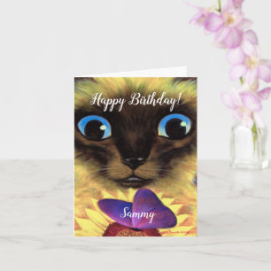 Tarjeta Pintado de nombres personalizados de gato siamés d