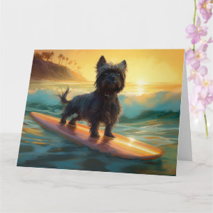 Tarjeta Pintado de surf Affenpinscher Beach