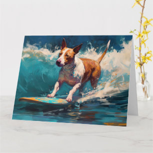 Tarjeta Pintado de surf Bull Terrier Beach