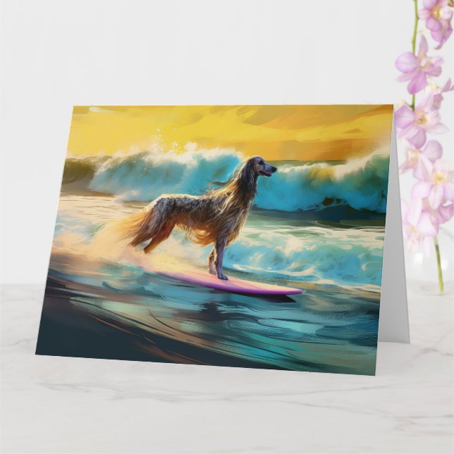 Tarjeta Pintado de surf en Hound Beach Afgano (Orquídea)