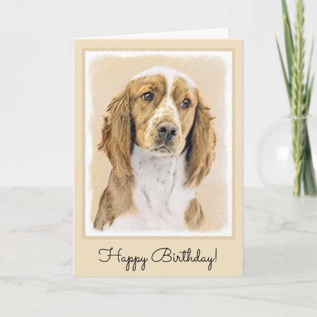 Tarjeta Pintado español de Springer galesa - Arte de perro (Anverso)