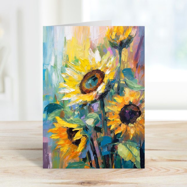 Tarjeta Pintado Floral Abstracto Moderno de Sunflowers (Subido por el creador)