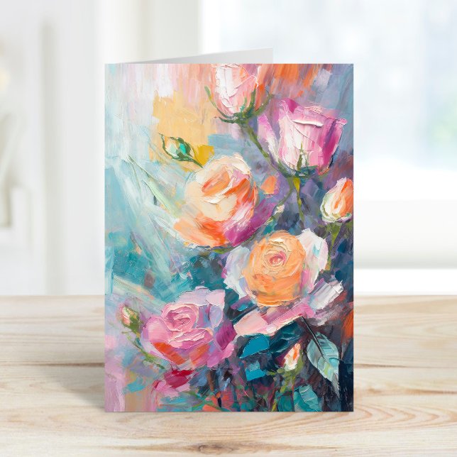 Tarjeta Pintado Impresionista Pastel Floral Moderno (Subido por el creador)
