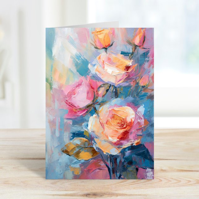 Tarjeta Pintado Impresionista Pastel Floral Moderno (Subido por el creador)
