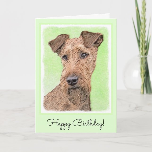 Tarjeta Pintado irlandés de Terrier - Arte original de per (Anverso)