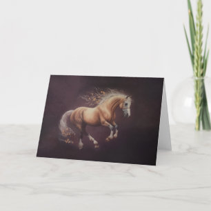 Tarjeta Pintado Pastel De Un Caballo Corriendo