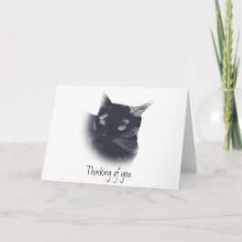 Tarjeta Pintando a un gato de Tortoiseshell pensando en su