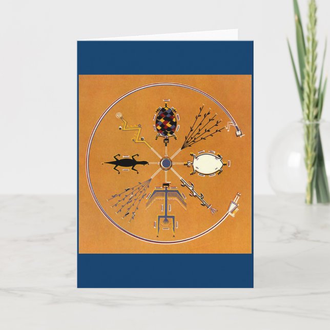 Tarjeta Pintando arena, tribu nativa estadounidense (Anverso)