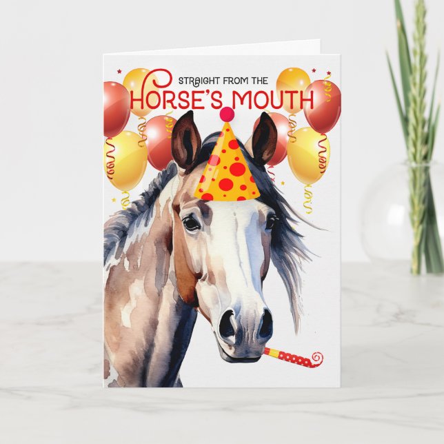 Tarjeta Pinto Paint Horse Funny Cumpleaños (Anverso)