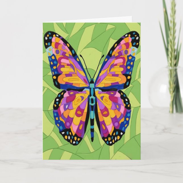 Tarjeta Pintura abstracta de mariposa  (Anverso)