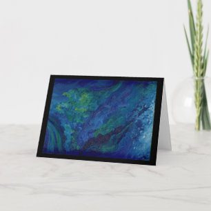 Tarjeta Pintura abstracta del mar azul de Julia Morrill
