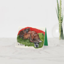 pintura acuarela Xmas Boxers, mensaje caprichoso