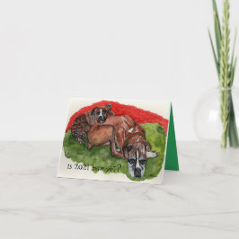 Tarjeta pintura acuarela Xmas Boxers, mensaje caprichoso