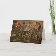 Pintura al óleo botánica y fauna del bosque