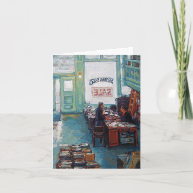 Tarjeta "Pintura al óleo de la venta de libros de Eureka" (Anverso)