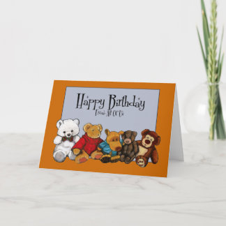 Tarjeta Pintura: Animales rellenos: Cumpleaños De Todos No