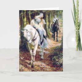 Tarjeta Pintura antigua de la señora medieval del