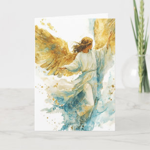 Tarjeta Pintura Artística Celestial Ángel de la Guarda