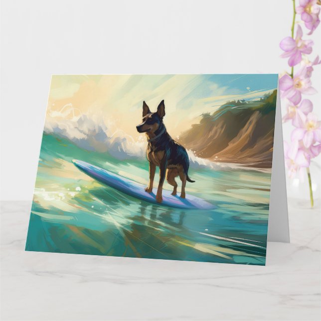 Tarjeta Pintura australiana de surf en Kelpie Beach (Orquídea)
