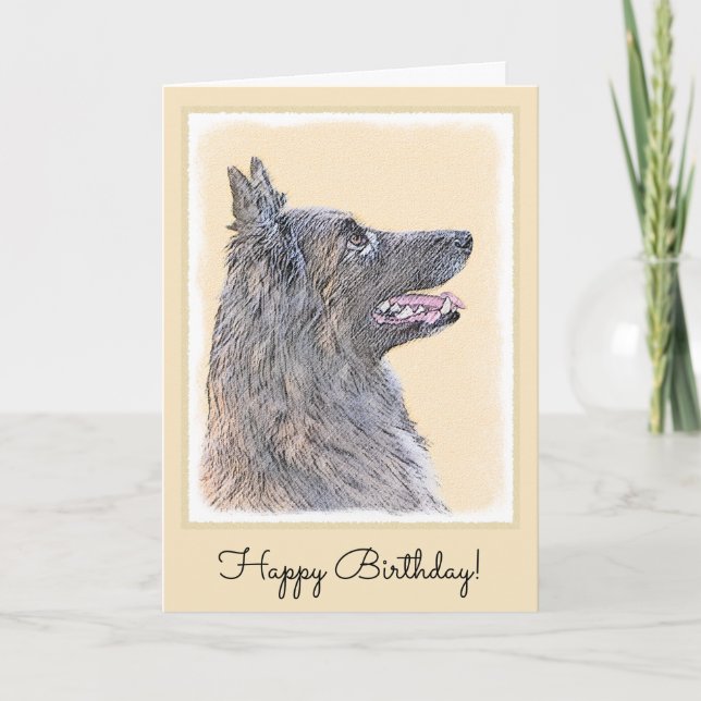 Tarjeta Pintura belga de tervuren - Arte típico de perro o (Anverso)