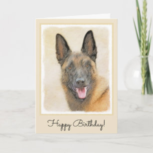 Tarjeta Pintura belga malinois - Arte original del perro