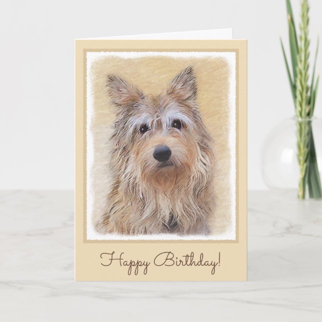 Tarjeta Pintura Berger Picard - Arte Perro Original. (Anverso)