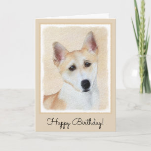 Tarjeta Pintura canaense de perro - Arte original de perro