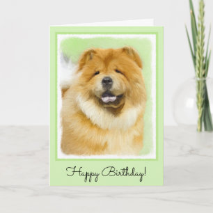 Tarjeta Pintura Chow Chow - Arte Perro Original.