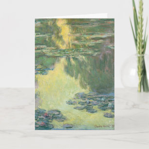 Tarjeta Pintura clásica Claude Monet, Waterlilies (1907)