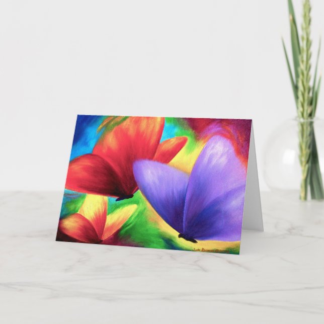 Tarjeta Pintura colorida de la mariposa - multi (Anverso)