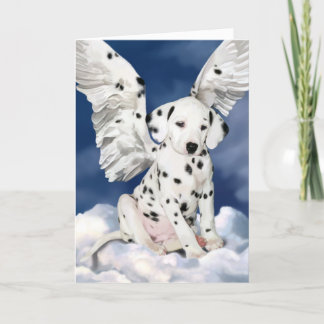 Tarjeta Pintura dálmata del perrito del ángel de la