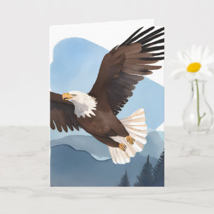 Tarjeta Pintura de Acuarela de Águila Calva