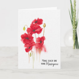 Tarjeta Pintura de adormidera roja por cumpleaños