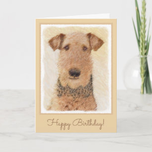 Tarjeta Pintura de Airedale Terrier - Arte original y boni