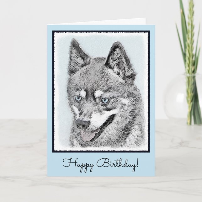 Tarjeta Pintura de Alaskan Klee Kai - Arte de perro origin (Anverso)