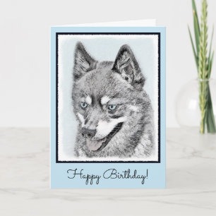 Tarjeta Pintura de Alaskan Klee Kai - Arte de perro origin