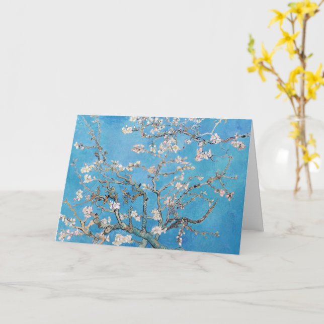 Tarjeta Pintura de arte de Almond Blossoms Blue Vincent va (flor amarilla)