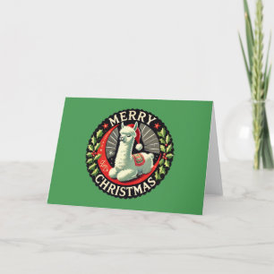 Tarjeta Pintura de arte de los Navidades de la Alpaca navi
