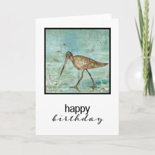 Tarjeta Pintura De Ave De Snipe Shore