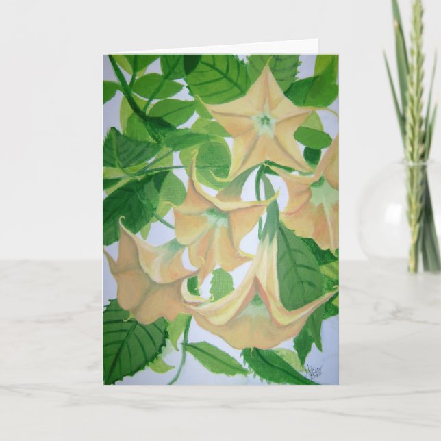 Tarjeta Pintura de Brugmansia (Anverso)