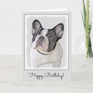Tarjeta Pintura de Bulldog francés (Brindle Pied) - Arte d