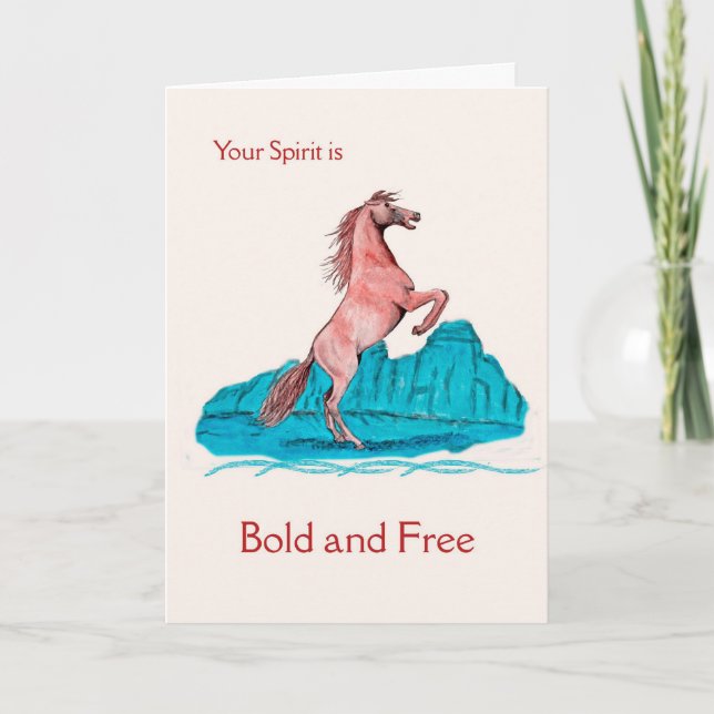 Tarjeta Pintura de Caballo Valiente y Libre Ánimo (Anverso)