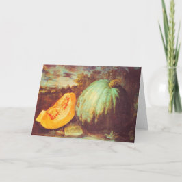 Tarjeta Pintura de caída de calabaza azul vintage
