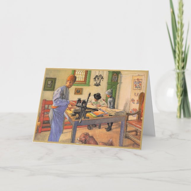 Tarjeta Pintura de Carl Larsson, mi taller de ácido (Anverso)