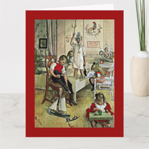 Tarjeta Pintura de Carl Larsson, Navidades Morning