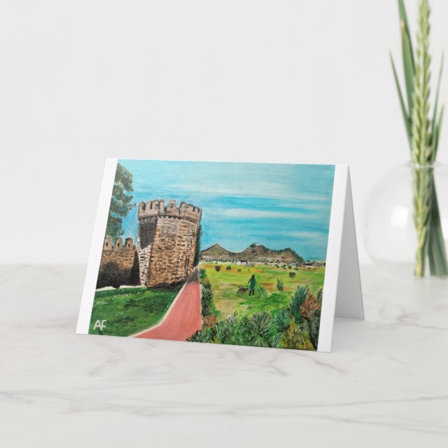 Tarjeta Pintura de Castell de Benisanó por Alfred Fox (Anverso)