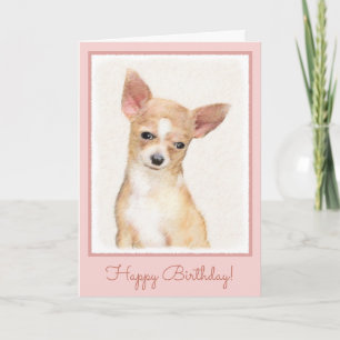 Tarjeta Pintura de Chihuahua - Arte Perro Original.
