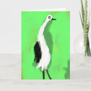 Tarjeta Pintura de cigüeña caprichosa y extravagante 