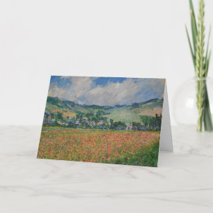 Tarjeta Pintura de Claude Monet, campo de adormidera en Gi
